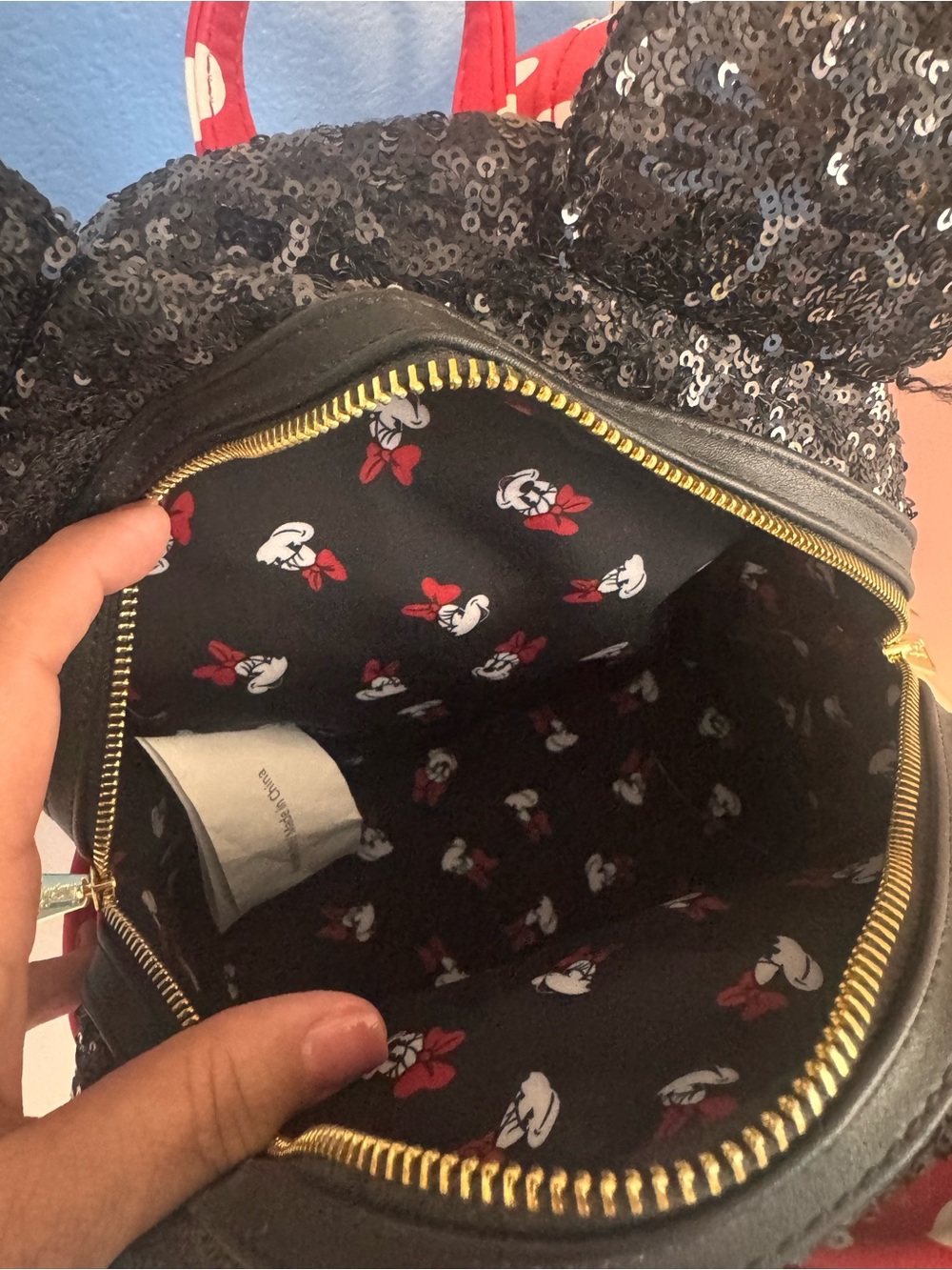 Loungefly Red and Black Minnie Mouse Polka Dot Mini Backpack - Picture 11 of 16